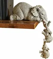 OVKGL Three Elephants Resin Garden Ornaments Elephant Elephant Small Elephant Hanging Crafts Elephant Sitting Statue Piece Set Elephant Decor Creative Home Decor, Grey