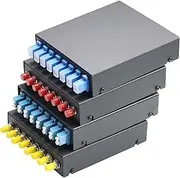 8 Port Blue/Green Fiber Patch Panel Desktop Pigtail Optical Fiber Terminal Box with SC FC LC Pigtail(16 Core LC UPC SM)