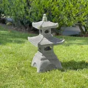 Galt International 2 Tier Pagoda Garden Statue LED Solar Powered Light 26" Ta...