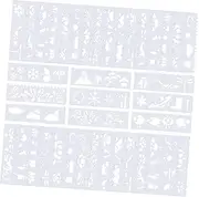 LALAFINA 64pcs Drawing Template Drawing Stencils Craft Scrapbooking Stencil DIY Drawing Craft Stencils Educational Toys Reusable Stencils Craft DIY Drawing Stencils White