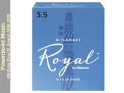 Rico Royal Bb Clarinet Reeds Box of 10 # 3.5 Strength *Royal by D'Addario*