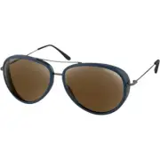 Bobster Ice Sunglasses - Matte Navy Gunmetal - Brown HD Silver Mirror