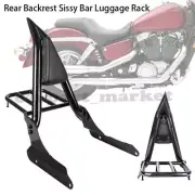 Black Backrest Sissy Bar + Luggage Rack For Honda Shadow VLX600 1999-2008 VT600