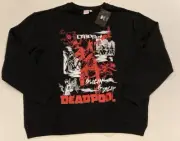 Marvel Deadpool Comic Book Sketch Sweater Mens 2XL Red Black X Force X Men