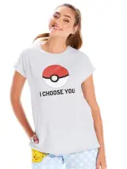 NEW PETER ALEXANDER POKEMON POKEBALL I CHOOSE YOU WOMENS COTTON TEE M RRP$59.95