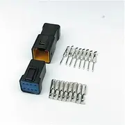 BIZOCA Black jst 2P 3P 4P 6P 8P 0.6 MM Waterproof Wire Connector Plug Male / Female Socket with Cable JST JWPF Electrical Connectors(5set JST-08 no Wire)