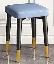 4 Pcs Dining Table Round Stools Stackable Carbon Steel Stool Chairs with Non-Slip Footpads Comfortable Seat for Dinning, Kitchen, Home, Garden, Living Classroom,Blue