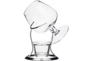 BarCraft Brandy & Cognac Chrome Glass 350ml Cup & Warmer Stand Set Clear
