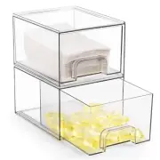 Stackable Dryer Sheet Holder and Laundry Pods Container Set by VOTLEVT, Clear...