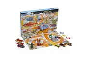 Hot Wheels Toy Cars, 2022 Advent Calendar with 8 1:64 Scale Vehicles, 16 Holiday-Themed Accessories Playmat