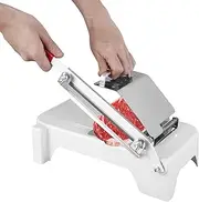 Manual Frozen Meat Slicer,Stainless Steel Frozen Meat Slicer,Adjustable Thickness Meat Cutter,Easy Use Easy Clean Manual Meat Slicer,Waterproof Rustproof Meat Slicer for Home Cooking of Hot Pot BBQ