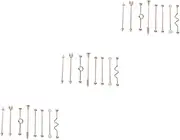 [WOFASHPURET] 3sets Clip Earrings Women Men Helix Ear Studs Industrial Piercing Jewelry in Stainless Steel 8pcs*3