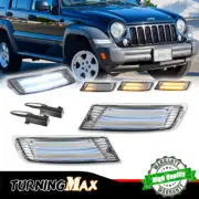 Clear Switchback LED DRL Turn Signal Light Front Pair Set For 05-07 Jeep Liberty (for: Jeep)