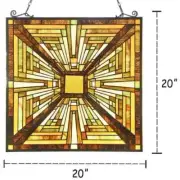 Stained Glass Window Hanging Panels Mission Elegant Style Suncatcher with Chain