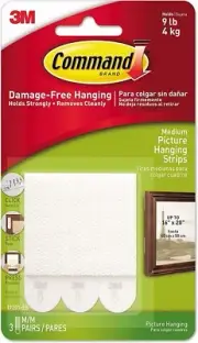 3M Command Medium Picture Hanging Strips, 3/pk