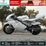 White 49CC 50CC Pocket Bikes 2 Stroke Mini Motorbike Dirt Bike ATV Kid Teen Toy