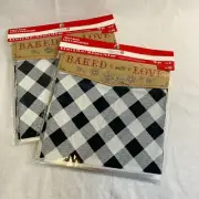 Baked With Love Black/White Buffalo Print Treat Bags 18 Pc Christmas/Holiday NEW