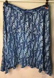 AUTOGRAPH MULTI BLUE COLOUR “LEAF” HANKI MIDI SKIRT SIZE 26 COMFORTABLE ALL NEW