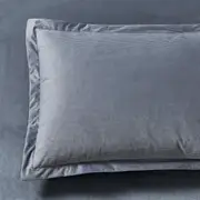 CleverPolly Set of 2 Super Soft Corduroy Velvet Standard Pillowcase - Steel
