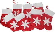 LABRIMP 8pcs Snowflake Stocking Xmas Ornaments Christmas Decoration Christmas Centerpieces Xmas Ornaments Sock Pendant Cutlery Storage Bags Cutter Fork Cover Non-woven Fabric Red