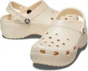Crocs Classic Platform Vanilla Women's Size 11 Shimmer Retro Clog 208590-108