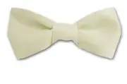 Boy's Ivory Solid Satin Pre-Tied Bowtie for Schools - Weddings- NWT