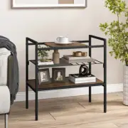Costway 3-Tier Industrial Entryway Table with Removable Panel & Mesh Shelf