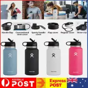 40oz Hydro Flask Water Bottle Stainless steel Wide Mouth With Straw Lid AU