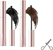 Tubing Mascara Black & Brown Duo for Lash Makeup, New Upgrade Submarine Shape Mascara, Long Lasting Waterproof and Sweatproof Lengthening and Curling Non Clumping for Exclusive Formula (Brown+Black)