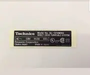 Technics SL 1210 M5G Bottom Base Rear Panel Sticker Name Plate