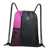Drawstring Backpack Sports Gym Bag for Black/Pink Drawstring With Mesh Pocket