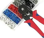 Ferrule Crimping Tool Kit, HSC8 6-4 Self-adjustable Ratchet Wire Crimping Tool, Crimper Plier Set with 1500 PCS Wire Terminals Crimping Connectors Wire End Ferrules