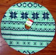 New Knit Mini Christmas Tree/Small Xmas Holiday Tree Skirt BLUE Lined 18 " Dia