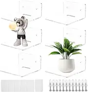 6 Pcs Small Acrylic Shelf,Mini Wall Shelf,Acrylic Shelves,Floating Shelf,Hanging Display Shelves,Adhesive Wall Shelf,Mini Floating Shelves for Home Office Bedroom Bathroom Living Room