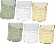 DIYEAH 6Pcs Wall Mounted Phone Holder Remote Control Storage Box Transparent Colored Organizers for Bedroom Bathroom Living for Mobile Devices Cables Accessories