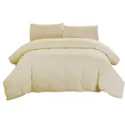 Cream Soft Quilt/Duvet/Doona Cover Set Single/D/Queen/King/Super King Size Bed