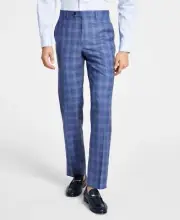 Lauren Ralph Lauren Men's Classic-Fit UltraFlex Stretch Pants Blue Plaid 38x30