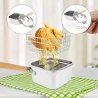 Deep Fryer Pot Stainless Steel Frying Pan Oil Saving Square Deep Frying fasfe