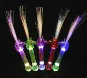 Unicorn LED Fiber Optic Kids Party Favors Party Light Up Glow Sticks Wands 5 Set