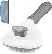 VT- Self-Cleaning Cat Brush for Long or Short Hair - Effective Grooming and Shedding Tool (Gray)