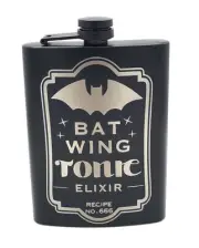 Stainless Steel Liquor Hip Flask, With Funnel, Halloween Art Pocket Whiskey Gift