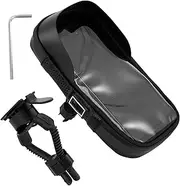 Bike Handlebar Phone Holder Bag Waterproof Cycling Phone Bag Stand 360° Rotatable Bicycle Handlebar Mount Phone Bag Bicycle Phone Mount Case with TPU Touch Screen for Phone Under 6.5inch (Black)