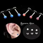Cute Opal Pearl Bead Ball Hypoallergenic Labret Ear Stud Ring Bar Helix Piercing