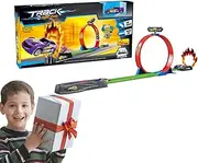 Race Car Track, Car Track Set for Kid, Safe Pull-Back Vehicle Combination Toy for Home Schools Daycare Centers Kindergarten Play