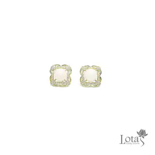 【共嬋娟】Lotas 深水粉珊瑚 925純銀鍍18K金耳針式耳環