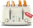 Mueller Retro Toaster 4 Slice with Extra Wide Slots Bagel, Defrost, and Cance...