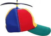 [EXAOMBLE] Funny Baseball Cap Helicopter Hat for Sports Events Parties Holiday Celebrations Flat Brim Top Hat