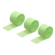 3pcs Crepe Paper Streamer Decoration 82ft Long 1.77 Inch Wide, Light Green