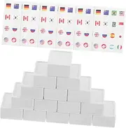 FELTECHELECTR 65pcs Flag Mahjong Game Game Number Games Country Flags Cards International Flag Favor Triangle Game Tile Game Family Games for and Adults Dominoes Majiang Paper