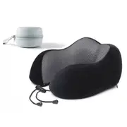 Travel Memory Foam Pillow Provides Neck Support with Storage Case-Black